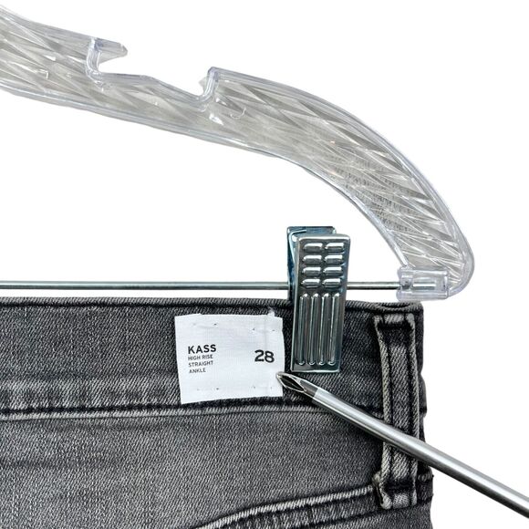 Hudson Womens Jeans KASS Straight Ankle Raw Hem Distressed 5‎ Pocket Zip Gray 28 - Picture 7 of 7